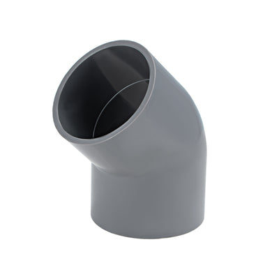 uxcell Uxcell PVC Pipe Fitting, 63mm Slip Socket, 45 Degree Elbow Connector Gray 3Pcs