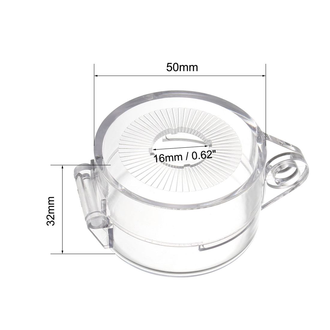 Uxcell Uxcell 1pcs Clear Plastic Switch Cover Protector for 16mm Diameter Push Button Switch 50*32