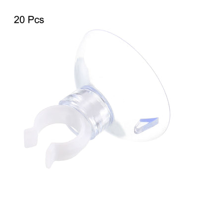 Harfington Uxcell Aquarium Suction Cup Clips Airline Tube Holders Clamps for Fish Tank Clear 10mm 20Pcs