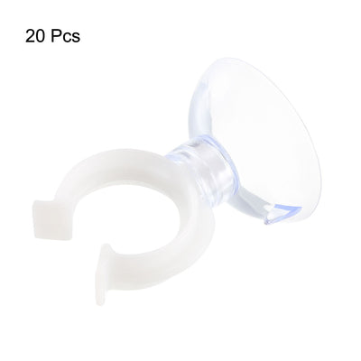 Harfington Uxcell Aquarium Suction Cup Clips Airline Tube Holders Clamps for Fish Tank Clear 17mm 20Pcs