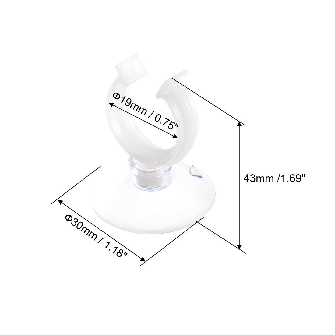 uxcell Uxcell Aquarium Suction Cup Clips Airline Tube Holders Clamps for Fish Tank Clear 19mm 6Pcs