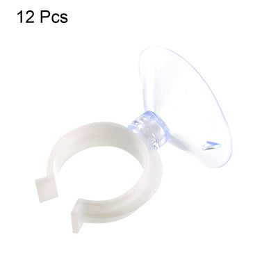 Harfington Uxcell Aquarium Suction Cup Clips Airline Tube Holders Clamps for Fish Tank Clear 24mm 12Pcs