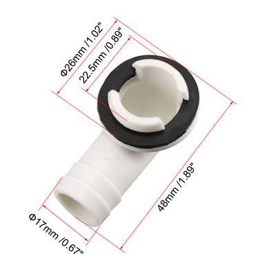 Harfington Uxcell Air Conditioner Drain Hose Connector Elbow Fitting with Rubber Ring for Mini-Split Units and Window AC Unit 22.5mm