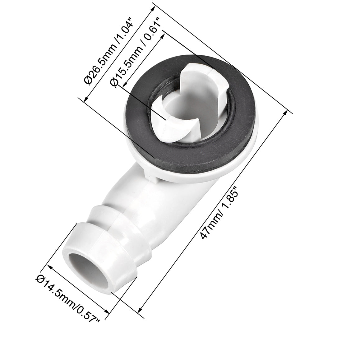 uxcell Uxcell Air Conditioner Drain Hose Connector Elbow Fitting with Rubber Ring for Mini-Split Units and Window AC Unit 15mm