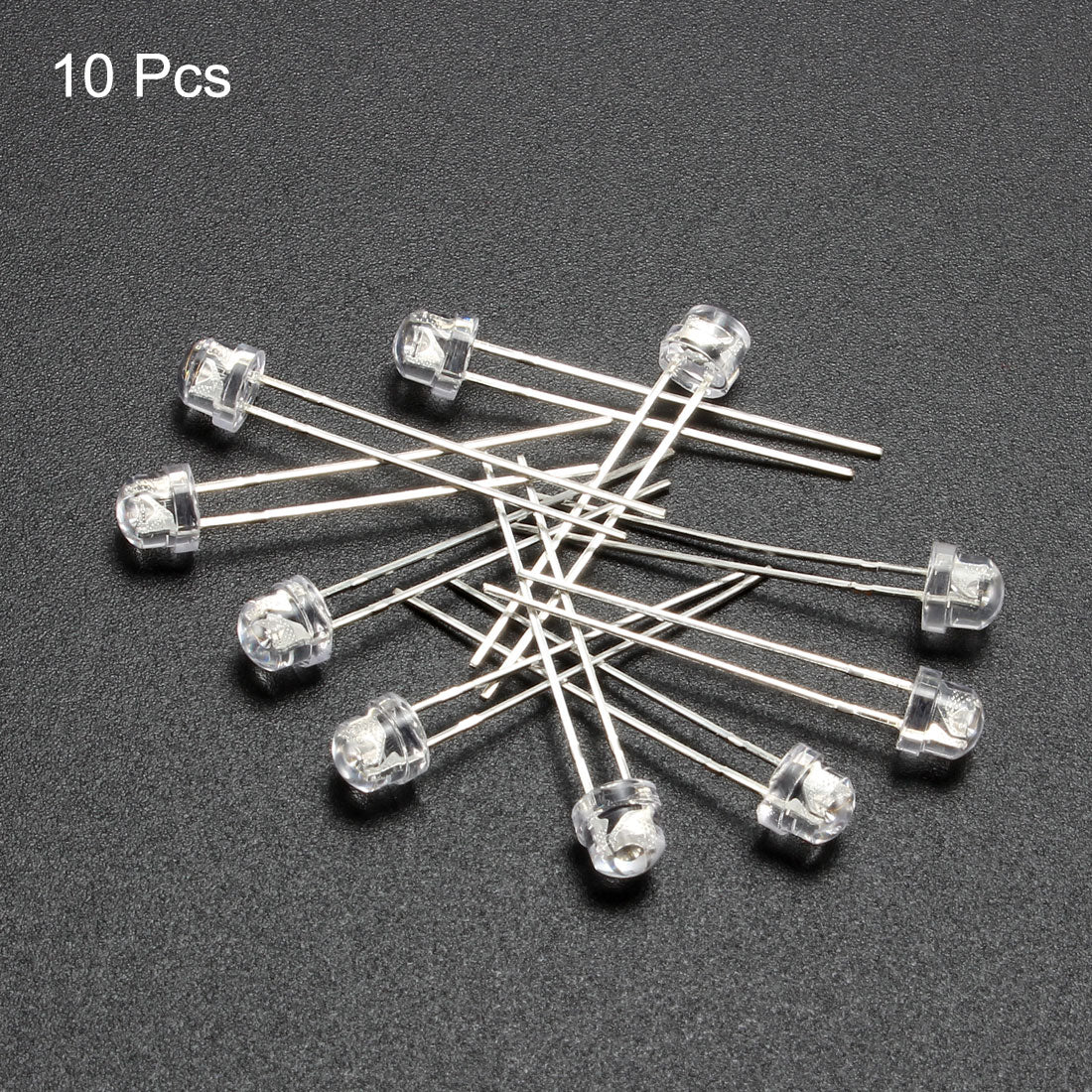 uxcell Uxcell 10pcs 5mm 365-370nm Light Emitting Diode DC 3.4V 20mA Clear Straw Hat