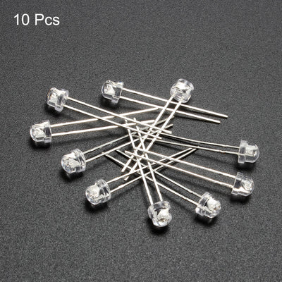 Harfington Uxcell 10pcs 5mm 365-370nm Light Emitting Diode DC 3.4V 20mA Clear Straw Hat