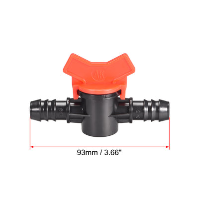 Harfington Uxcell Drip Irrigation Barbed Valve  for 1/2 Inch Double Male Barbed Valve Aquarium Water Flow Control Plastic Valve 2pcs