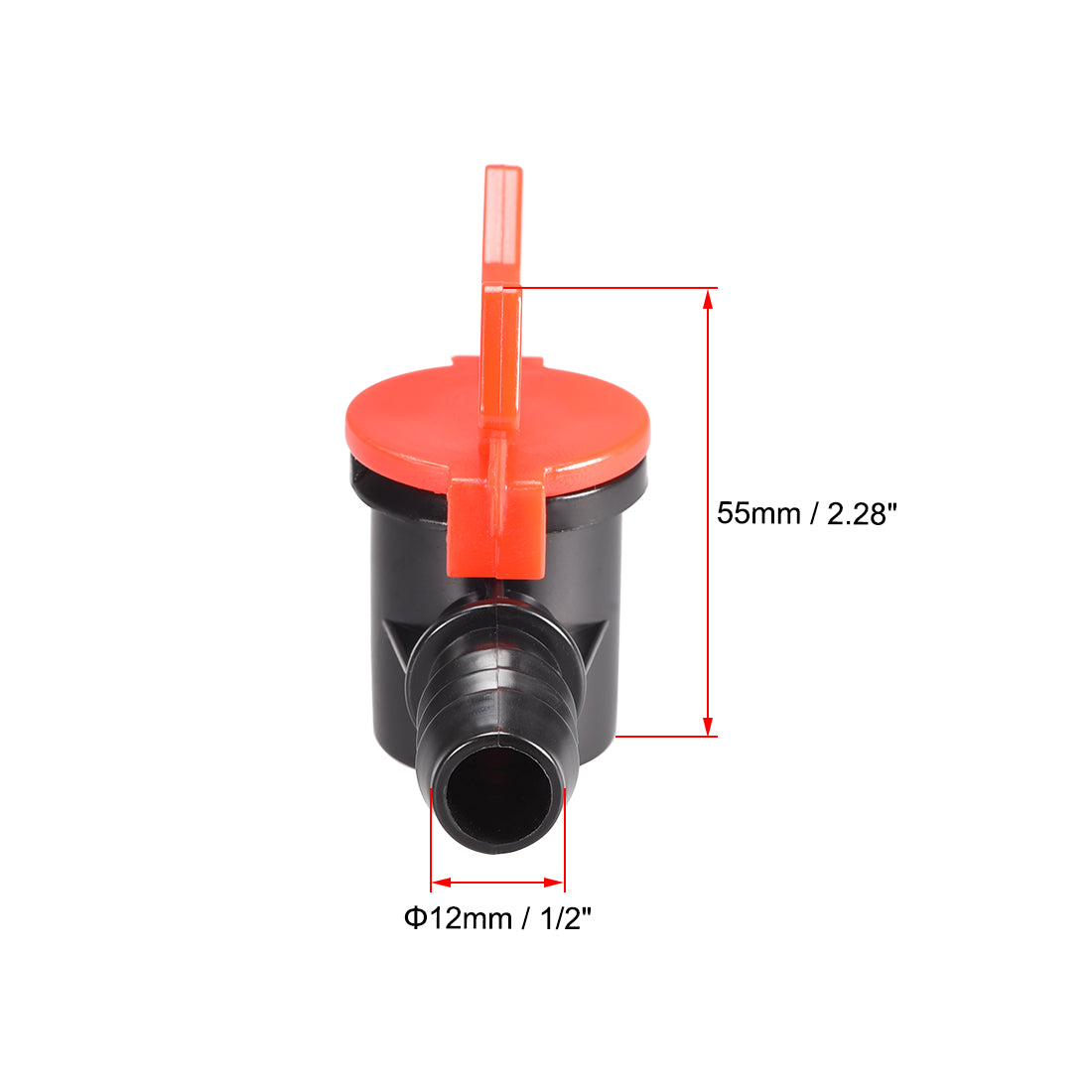 uxcell Uxcell Drip Irrigation Barbed Valve  for 1/2 Inch Double Male Barbed Valve Aquarium Water Flow Control Plastic Valve 2pcs