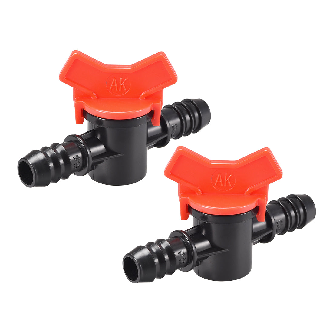 uxcell Uxcell Drip Irrigation Barbed Valve  for 1/2 Inch Double Male Barbed Valve Aquarium Water Flow Control Plastic Valve 2pcs