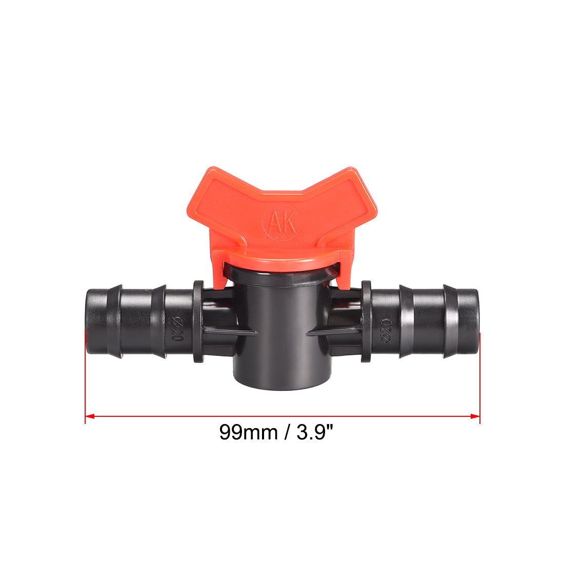 uxcell Uxcell Drip Irrigation Barbed Valve  for 5/8 Inch Double Male Barbed Valve Aquarium Water Flow Control Plastic Valve 2pcs