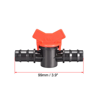 Harfington Uxcell Drip Irrigation Barbed Valve  for 5/8 Inch Double Male Barbed Valve Aquarium Water Flow Control Plastic Valve 2pcs