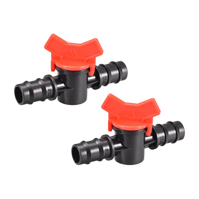 Harfington Uxcell Drip Irrigation Barbed Valve  for 5/8 Inch Double Male Barbed Valve Aquarium Water Flow Control Plastic Valve 2pcs