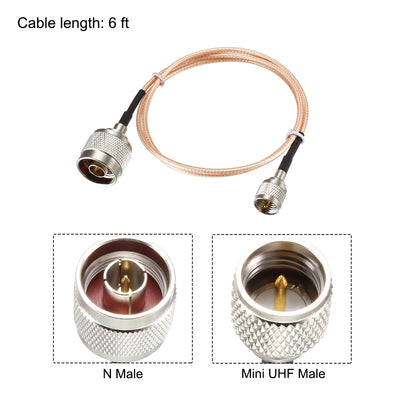 Harfington Uxcell Mini UHF Male to N Male RG316 RF Coaxial Cable Long