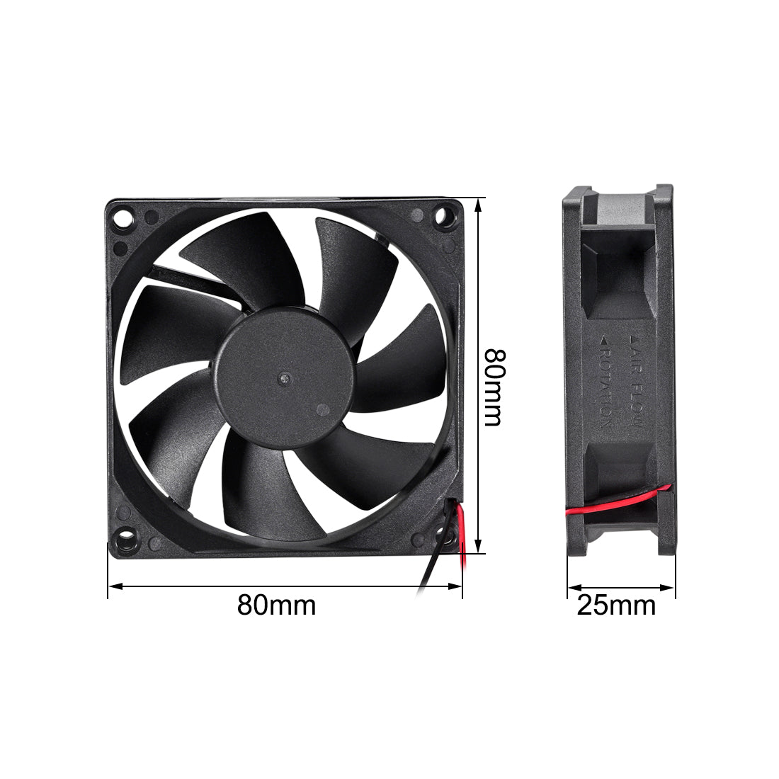 uxcell Uxcell SNOWFAN Authorized 80mm x 80mm x 25mm 12V Brushless DC Cooling Fan YY8025H12B