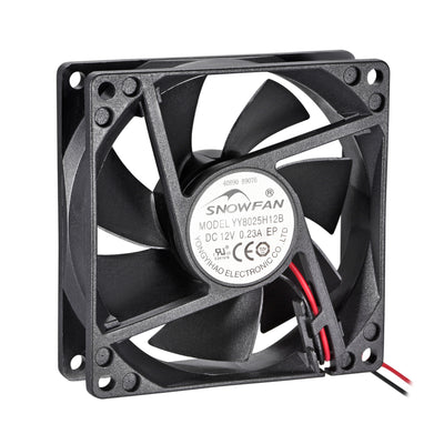 Harfington Uxcell SNOWFAN Authorized 80mm x 80mm x 25mm 12V Brushless DC Cooling Fan YY8025H12B