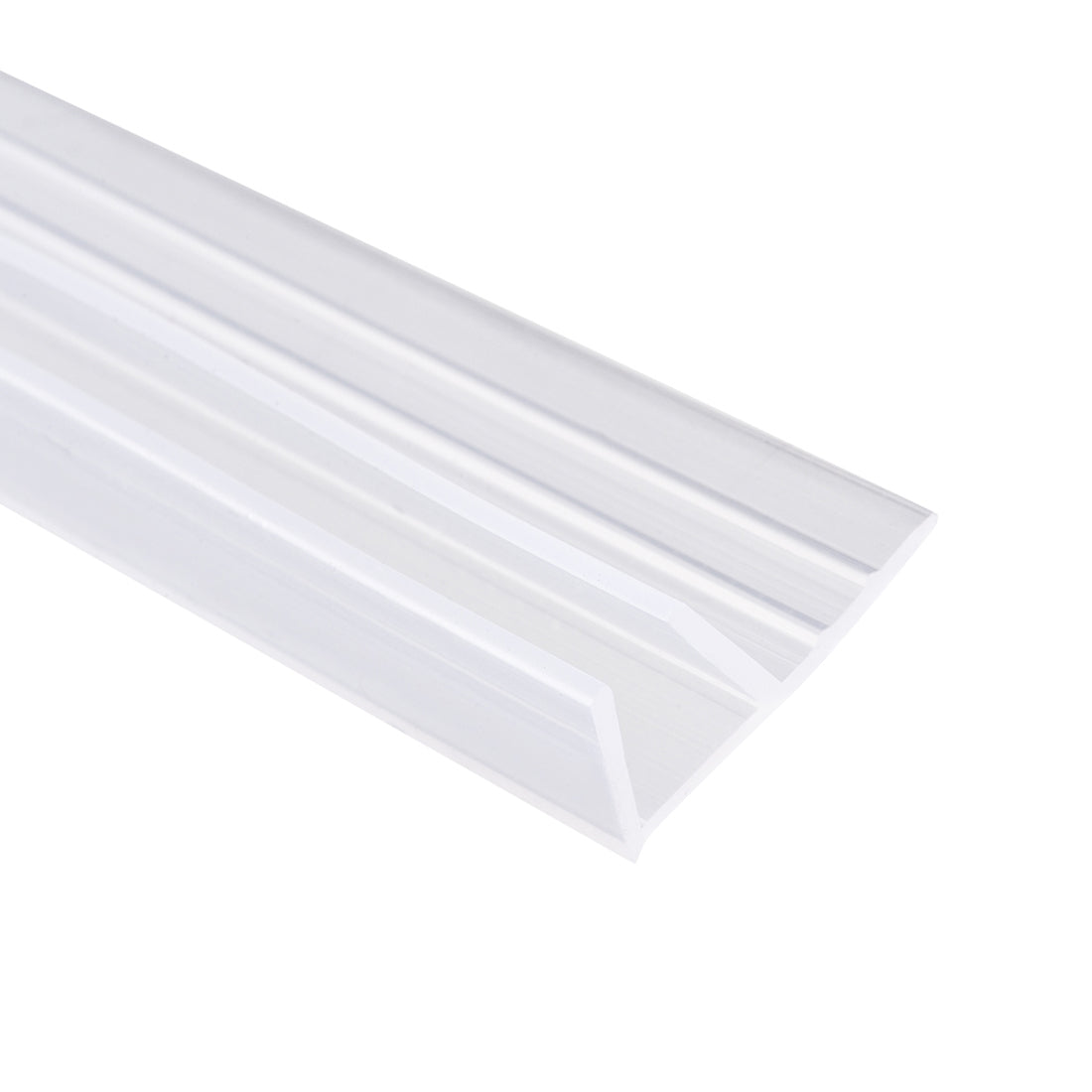 Uxcell Uxcell Frameless Glass Shower Door Sweep - Door Bottom Side Seal Strip F-Type with 3/4"(20mm) Drip Rail - 1/2"(12mm) Glass x 118"(3000mm) Length