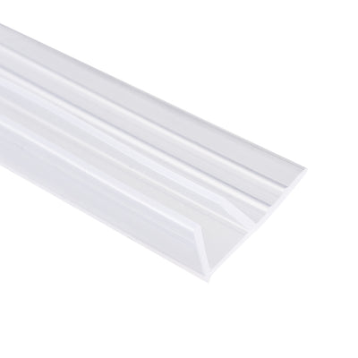 Harfington Uxcell Frameless Glass Shower Door Sweep - Door Bottom Side Seal Strip F-Type with 3/4"(20mm) Drip Rail - 1/2"(12mm) Glass x 118"(3000mm) Length