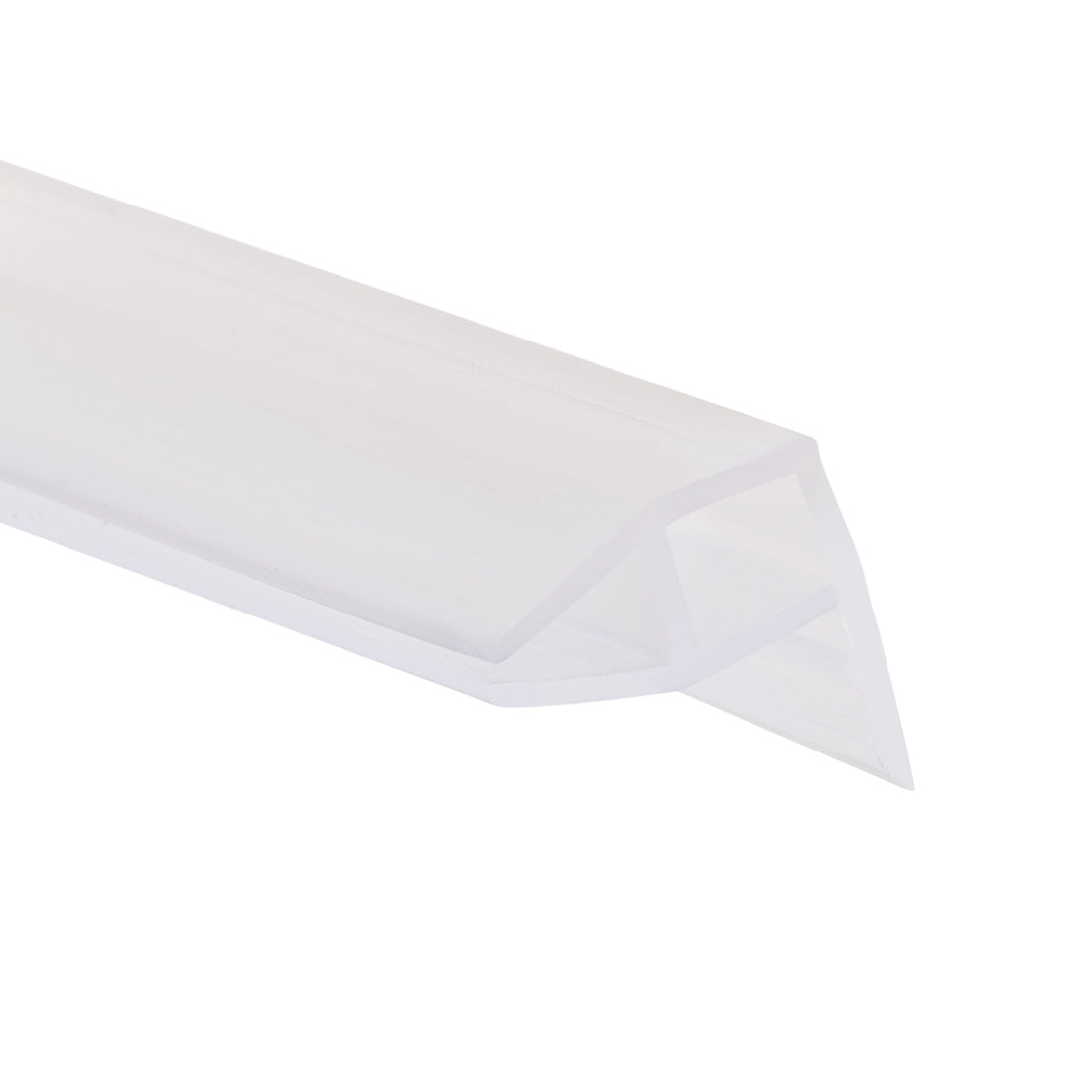 uxcell Uxcell Frameless Glass Shower Door Sweep - Door Corner Side Seal Strip Corner-Type with 3/8"(10mm) Drip Rail - 5/16"(8mm) Glass x 78.74"(2000mm) Length