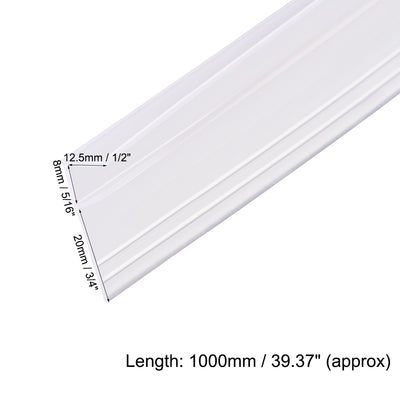 Harfington Uxcell Frameless Glass Shower Door Sweep - Door Bottom Side Seal Strip F-Type with 3/4"(20mm) Drip Rail - 5/16"(8mm) Glass x 39.37"(1000mm) Length