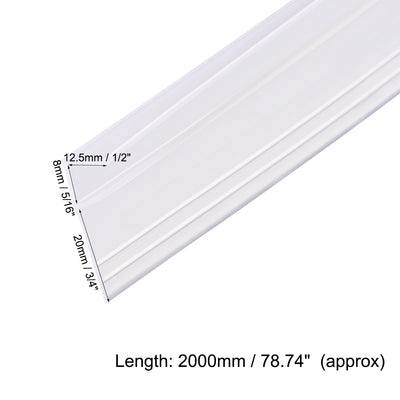 Harfington Uxcell Frameless Glass Shower Door Sweep - Door Bottom Side Seal Strip F-Type with 3/4"(20mm) Drip Rail - 1/2"(12mm) Glass x 78.74"(2000mm) Length