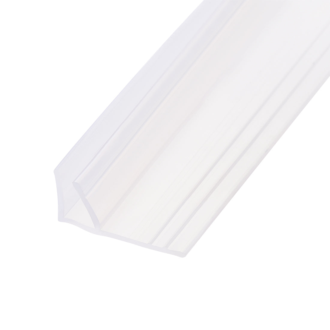 uxcell Uxcell Frameless Glass Shower Door Sweep - Door Bottom Side Seal Strip F-Type with 3/4"(20mm) Drip Rail - 5/16"(8mm) Glass x 118"(3000mm) Length