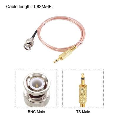 Harfington Uxcell BNC Male to 3.5mm 1/8inch Male Coaxial Power Audio Cable