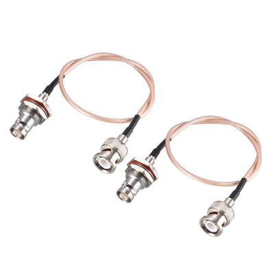 uxcell Uxcell BNC Bulkhead Female to BNC Male RG316 RF Coax Extension Cable 0.3Meter/1Ft 2pcs