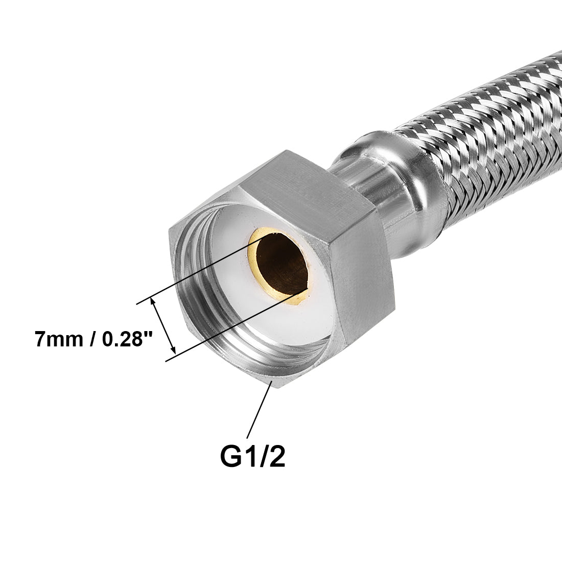 uxcell Uxcell Faucet Supply Line Connector 304 Stainless Steel Hose