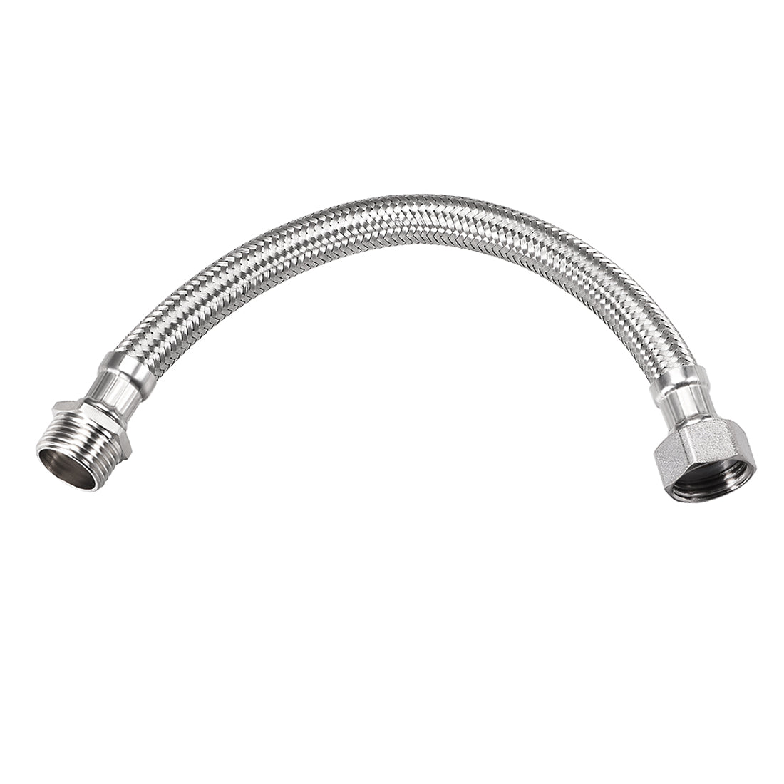 Uxcell Uxcell Faucet Supply Line Connector G1/2 Female x G1/2 Male 8" Long SUS304 Hose