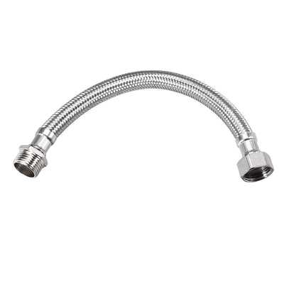 Harfington Uxcell Faucet Supply Line Connector G1/2 Female x G1/2 Male 8" Long SUS304 Hose