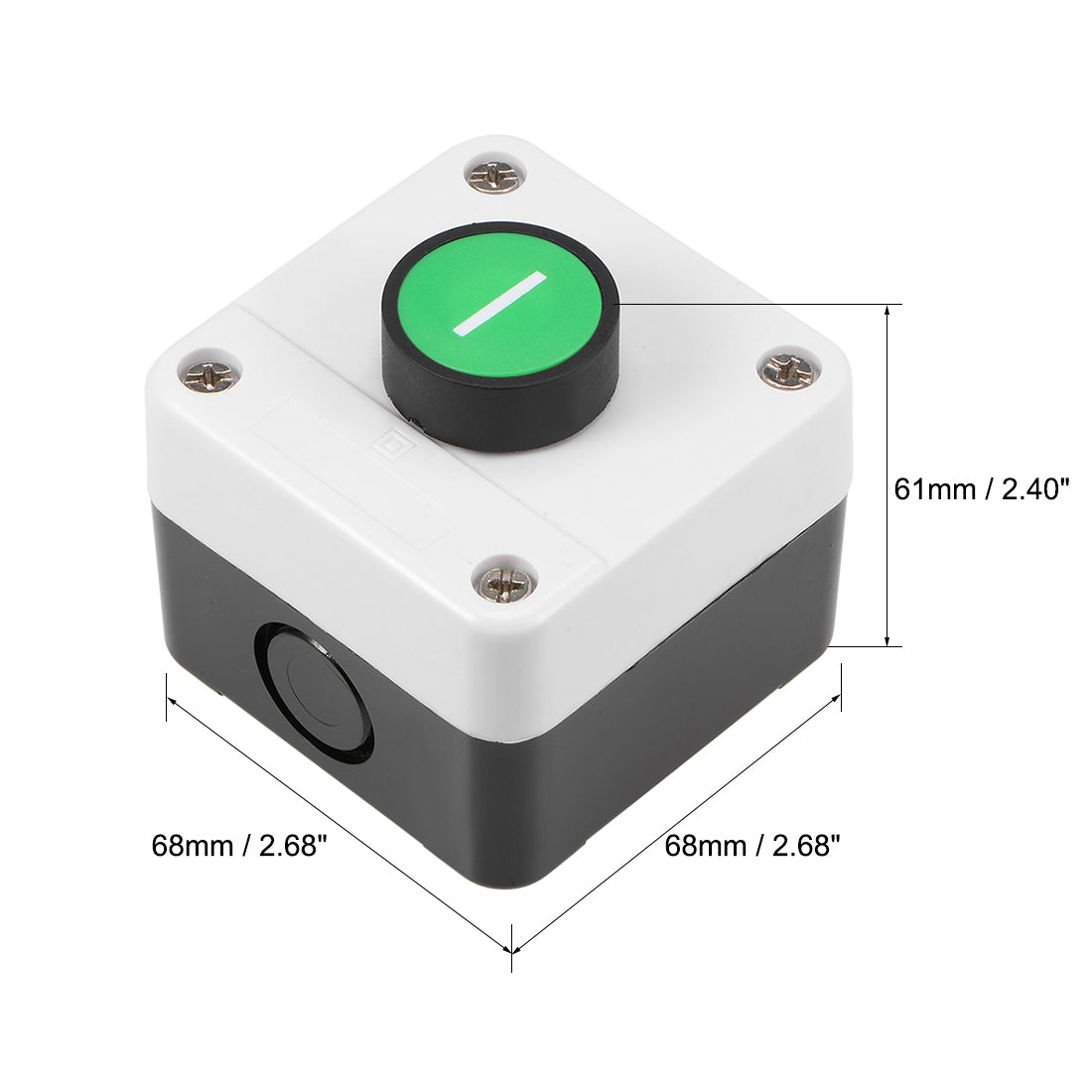 uxcell Uxcell Push Button Switch Station Box Momentary NO Green, 600V 10A
