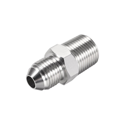 Harfington Uxcell Hex Nipple 1/2 NPT x 3/4-16UNF 304 Stainless Steel Pipe Tube Fitting 2Pcs