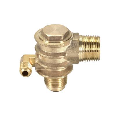 uxcell Uxcell Air Compressor Check Valve 90 Degree Right Male Threaded Removable Brass G1/2" x 3/4"-16UNF x M10