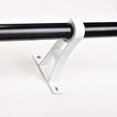 Harfington Uxcell Curtain Rod Bracket Aluminum Alloy Single Holder Support for 24mm Drapery Rod, 108 x 80 x 19mm Beige