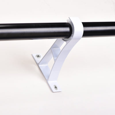 Harfington Uxcell Curtain Rod Bracket Aluminum Alloy Single Holder Support for 24mm Drapery Rod, 108 x 78 x 19mm White 6Pcs