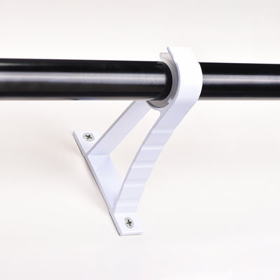 Harfington Uxcell Curtain Rod Bracket Aluminum Alloy Single Holder Support for 24mm Drapery Rod 108 x 82 x 19mm White 6 Pcs