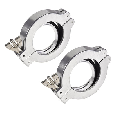 Harfington Uxcell 2 Pcs Vacuum Clamp 90mm x 60mm KF50 Clamp Wing Nut w Center Ring