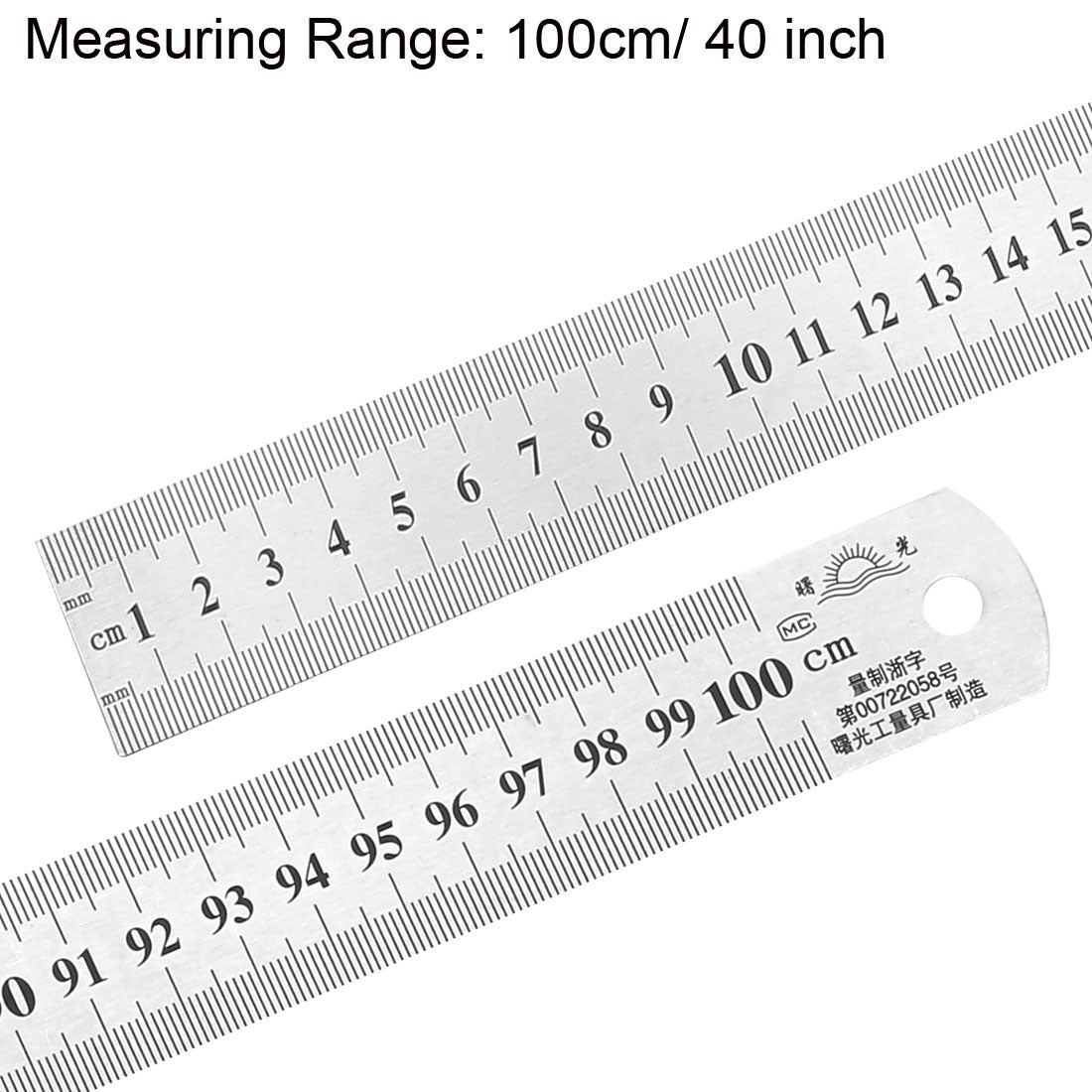 uxcell Uxcell Straight Ruler 1m 40 Inch Metric / Imperial Egde Scale Stainless Steel Ruler 100cm Measuring Tool 1mm Precision