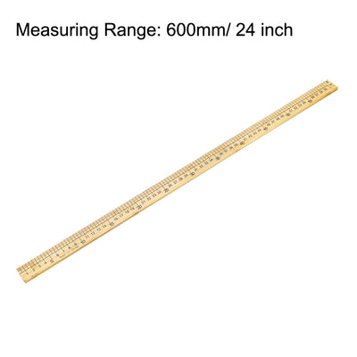 Harfington Uxcell Straight Ruler 600mm 24 Inch Metric Measuring Tool Bamboo