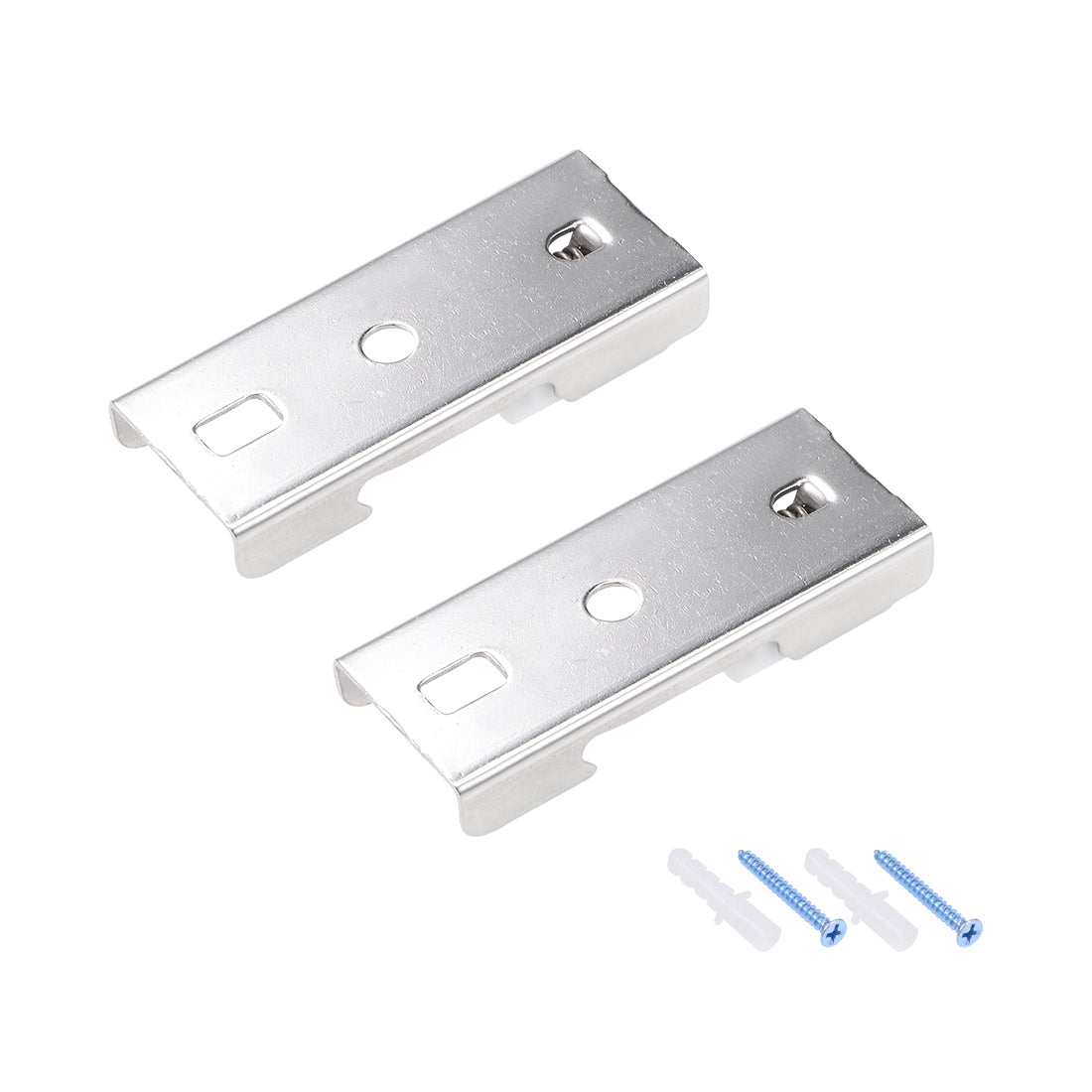 uxcell Uxcell Curtain Rod Bracket Stainless Steel Drapery Track Holder for 20mm Rail Top Mounted on Ceiling 2 Pcs