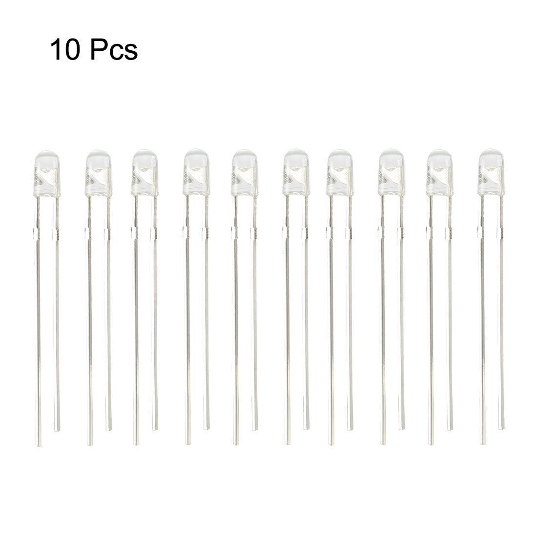 uxcell Uxcell 10pcs 3mm 850nm IR Emitter Diode LED Infrared Emitter Clear Round Head