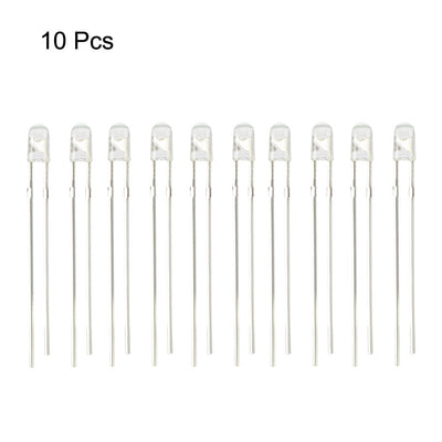 Harfington Uxcell 10pcs 3mm 850nm IR Emitter Diode LED Infrared Emitter Clear Round Head