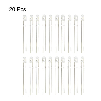 Harfington Uxcell 20pcs 3mm 850nm Infrared Emitter Diode DC 1.5V LED IR Emitter Clear Round Head