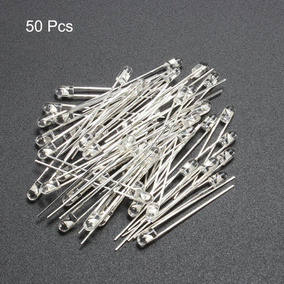 Harfington Uxcell 50pcs 3mm 850nm Infrared Emitter Diode DC 1.5V LED IR Emitter Clear Round Head