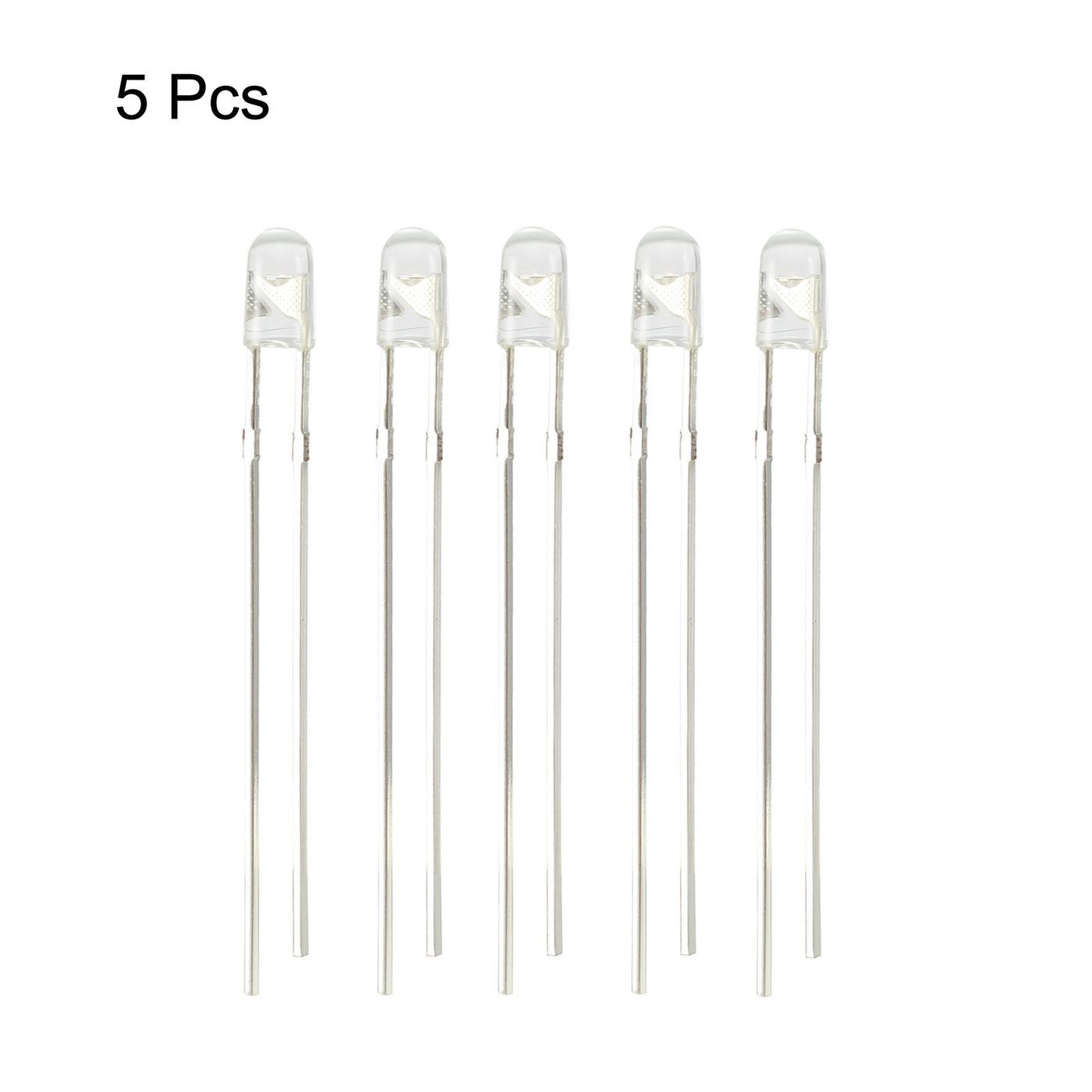 uxcell Uxcell 5pcs 3mm 850nm Infrared Emitter Diode DC 1.5V LED IR Emitter Clear Round Head