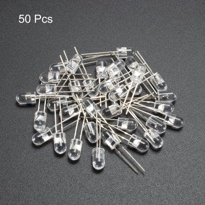 Harfington Uxcell 50pcs 5mm 940nm Infrared Emitter Diode DC1.45-1.65V IR Emitter Clear Round Head