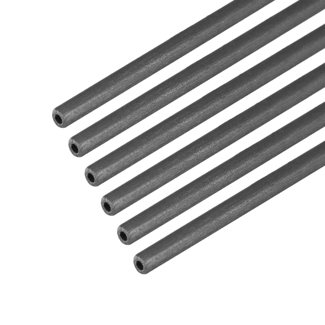 uxcell Uxcell Carbon Fiber Round Tube 2mm x 1mm x 400mm Carbon Fiber Wing Pultrusion Tubing for RC Airplane Quadcopter 6pcs
