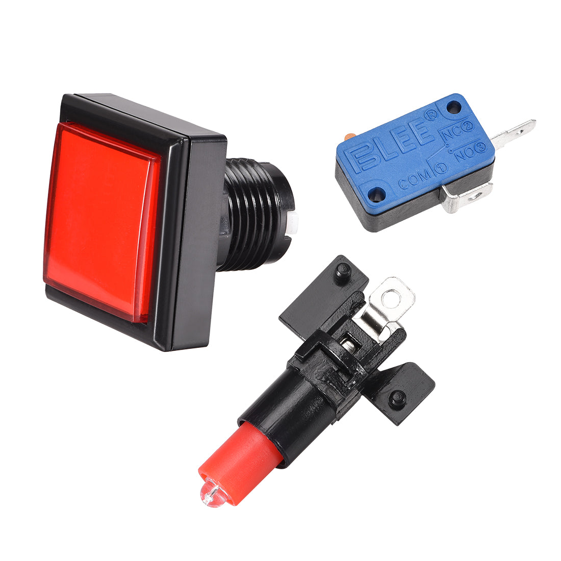 uxcell Uxcell Game Push Button Square LED Illuminated Push Button Switch with Micro switch for Arcade Video