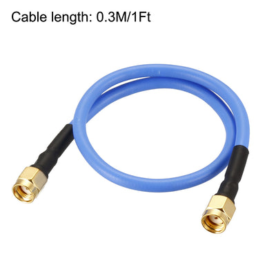 Harfington Uxcell RP-SMA Male to RP-SMA Male RG402 RF Coaxial Coax Cable 0.3Meter/1Ft