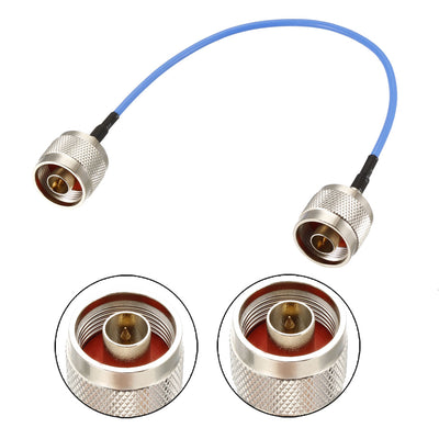 Harfington Uxcell N Male to N Male Ultra Low Loss RG405 Coax Cable 50 ohm 0.2M/0.66Ft 2pcs